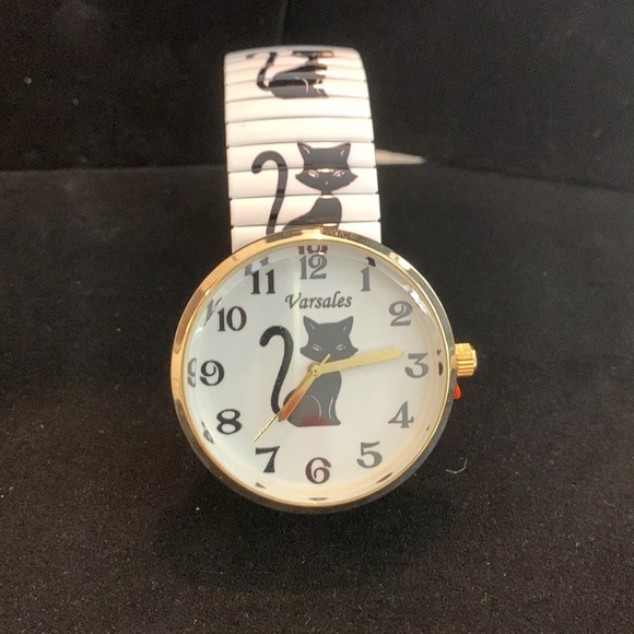 Varsales New‎ Black Cat Watch w/ Stretch Band St Steel Back main image 6